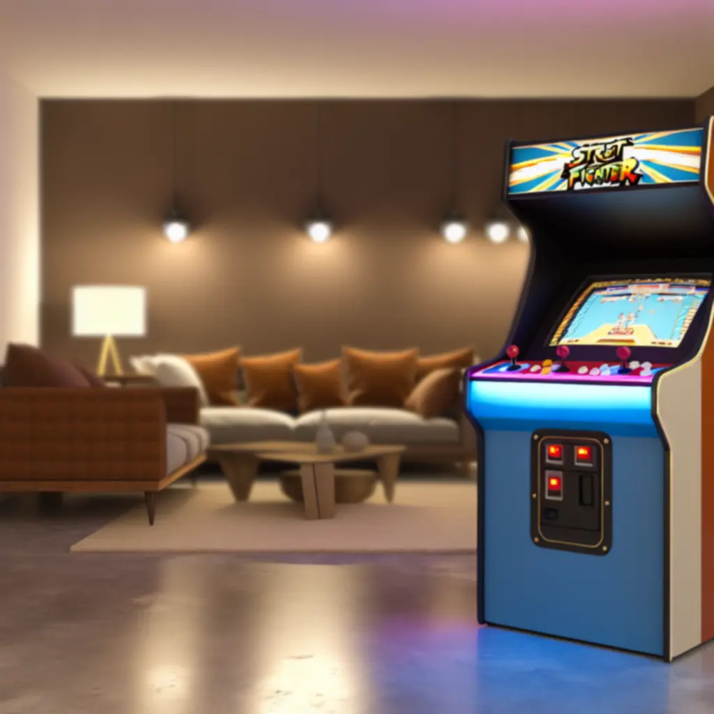 Collector's home game room with vintage arcade cabinets