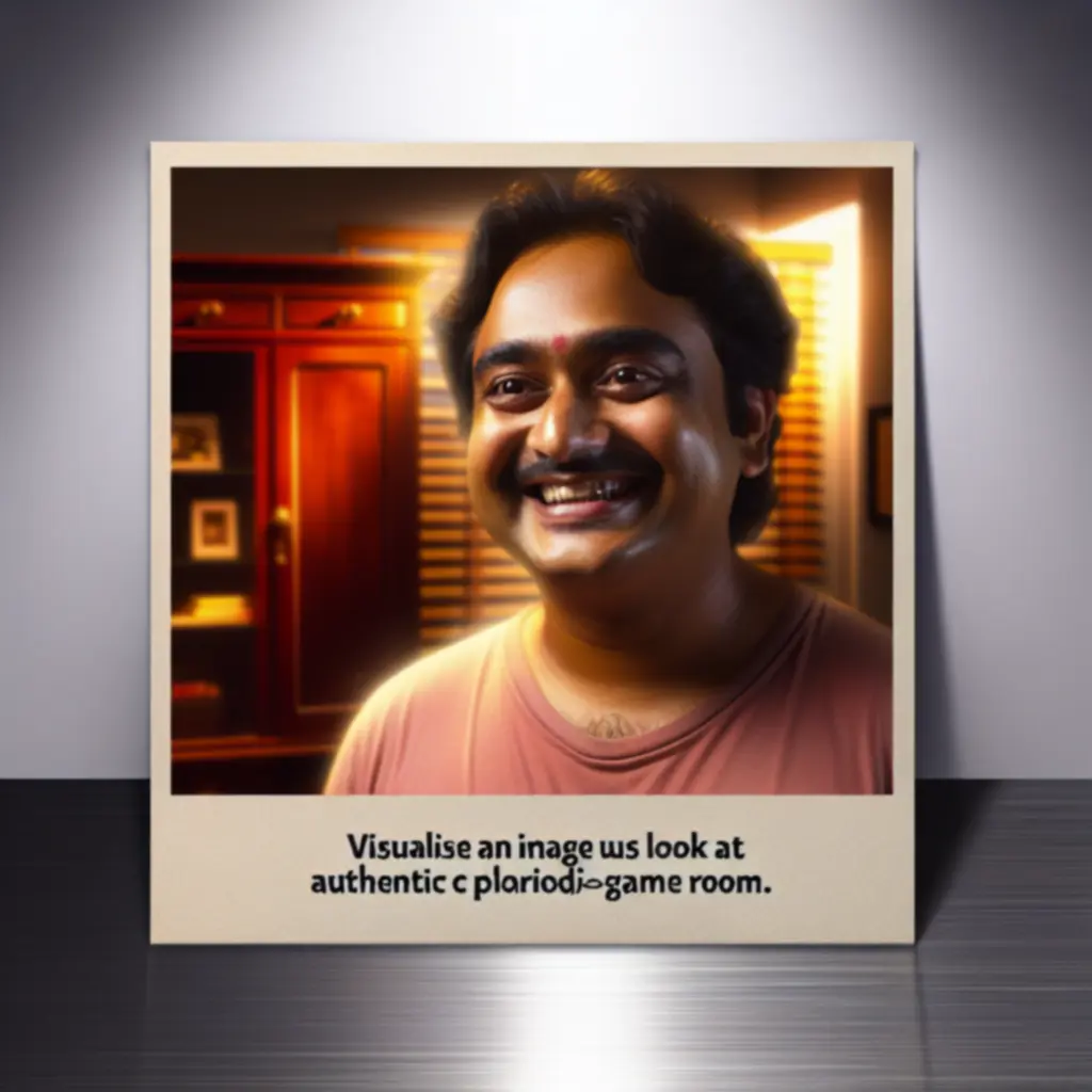 Polaroid automatu w domowym salonie