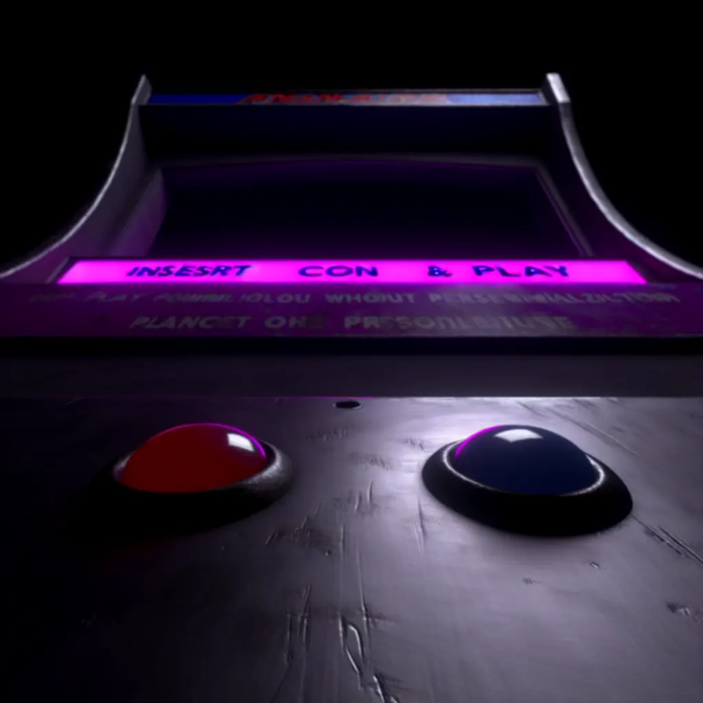 Neonowe przyciski automatu zachęcające do kontynuacji