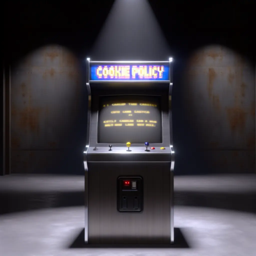 Matowo-czarne tło z subtelnymi liniami skanowania CRT i neonowymi akcentami