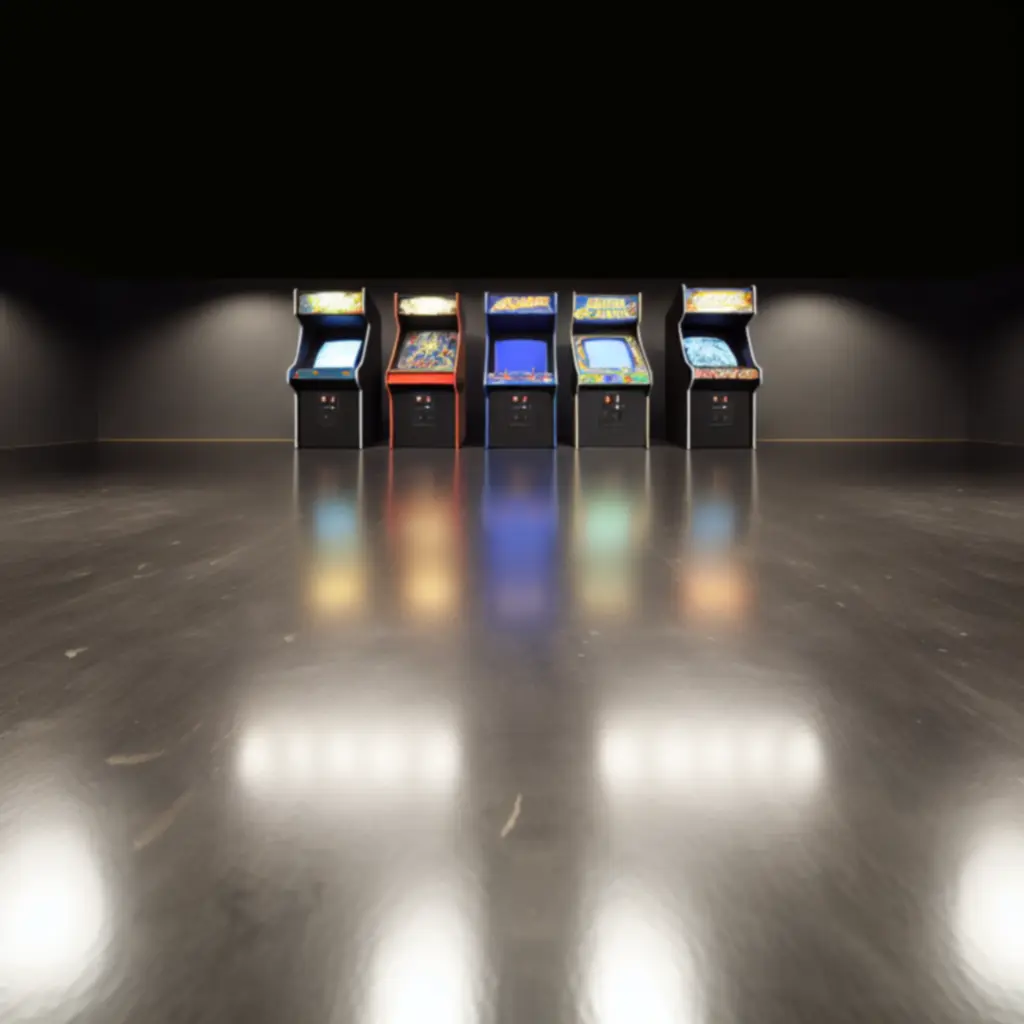 Golden Age arcade cabinets row