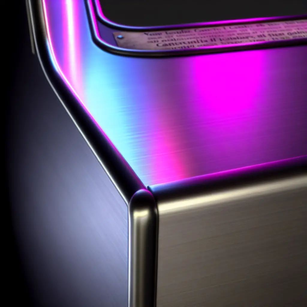 Neonowe litery REGULAMIN w ciemnym salonie arcade