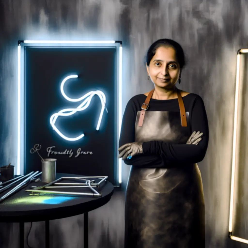 Woodworker portrait with vintage calipers